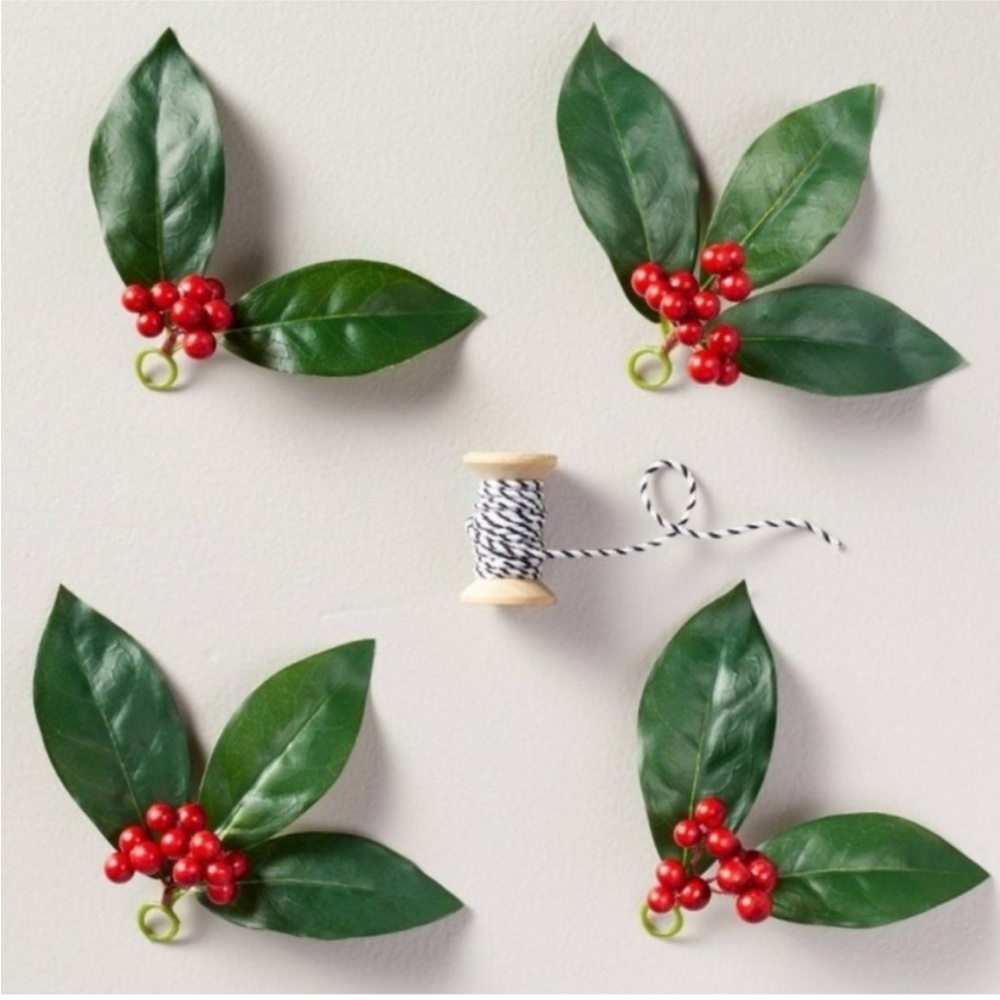 Holly Leaf & Berry Gift Topper -Hearth & Hand with Magnolia